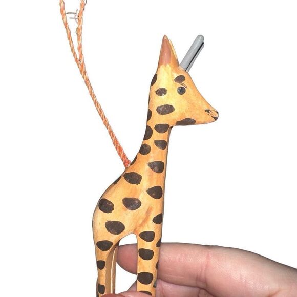 Wood Giraffe Christmas Ornament - Picture 1 of 3